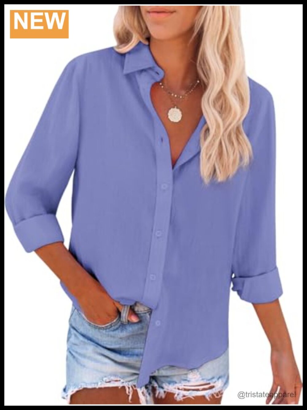 Women's Cotton Oxford Button Down Shirt Long Sleeve Blouse